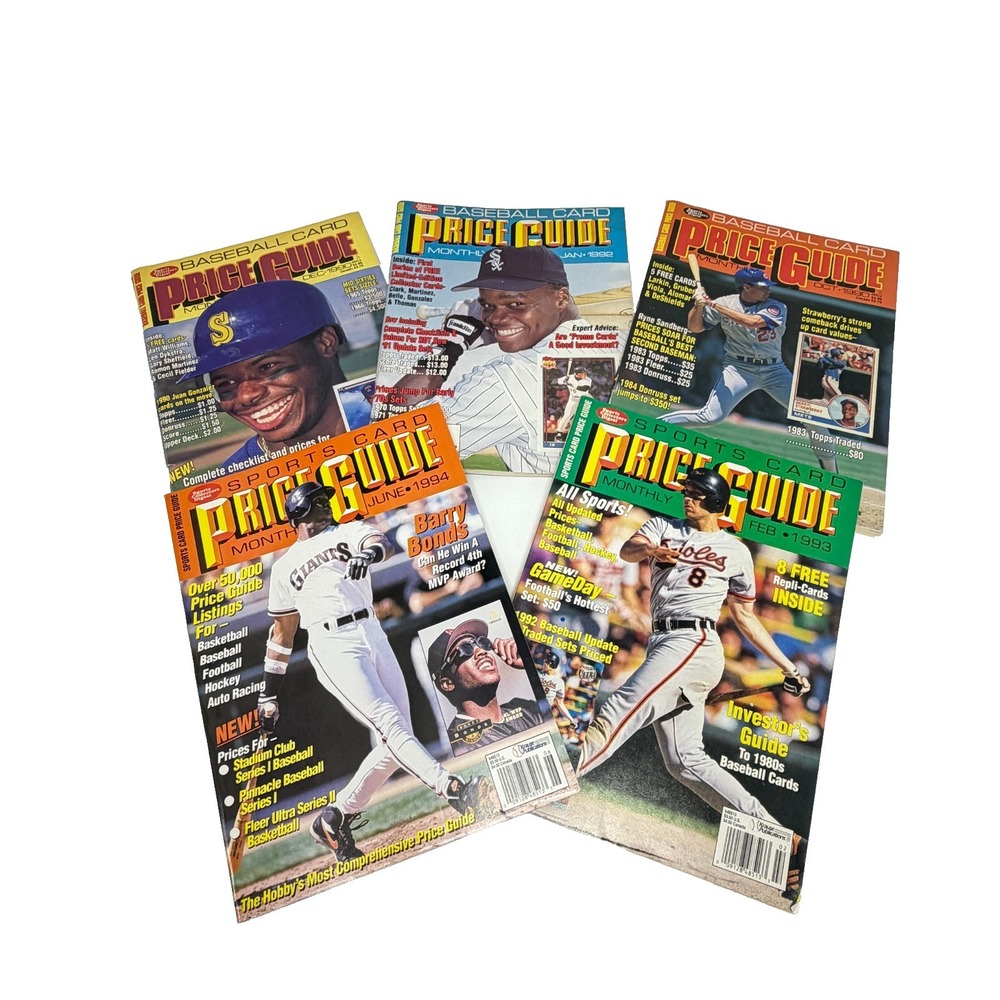 Sports Collectors Digest Price Guide Magazine Lot Cards Intact 1990s 5 Issues‎